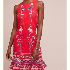 ANTHROPOLOGIE Lila Embroidered Shift Dress Sz. M
